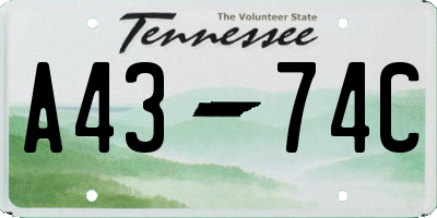 TN license plate A4374C