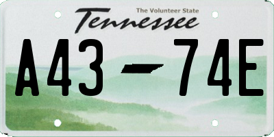 TN license plate A4374E