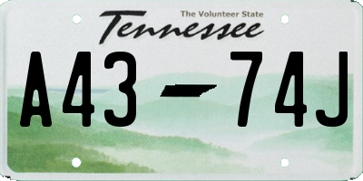 TN license plate A4374J