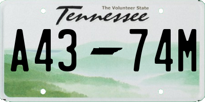 TN license plate A4374M