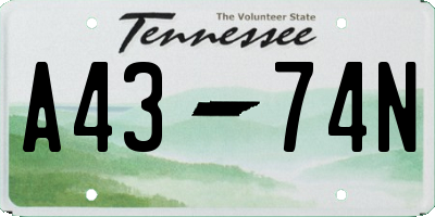 TN license plate A4374N
