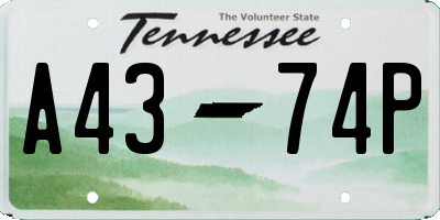 TN license plate A4374P