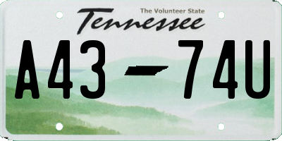 TN license plate A4374U