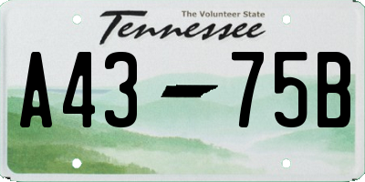 TN license plate A4375B