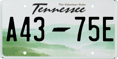 TN license plate A4375E