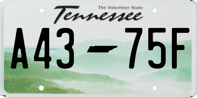 TN license plate A4375F