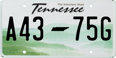 TN license plate A4375G