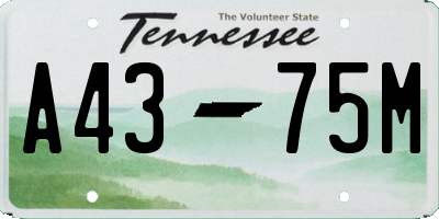 TN license plate A4375M