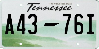 TN license plate A4376I