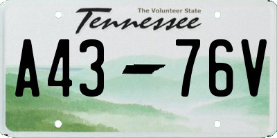 TN license plate A4376V