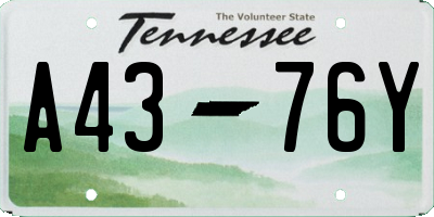 TN license plate A4376Y