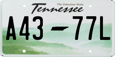 TN license plate A4377L