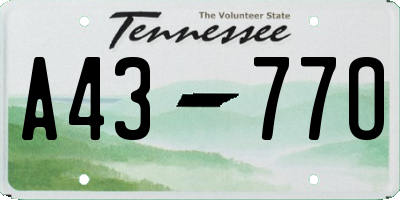 TN license plate A4377O