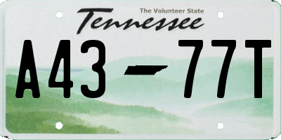 TN license plate A4377T