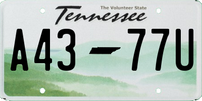 TN license plate A4377U
