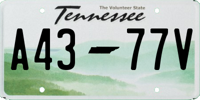 TN license plate A4377V