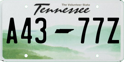 TN license plate A4377Z