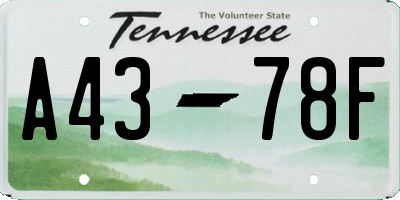 TN license plate A4378F