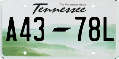 TN license plate A4378L