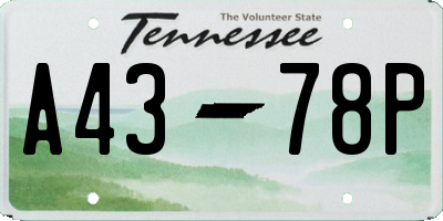 TN license plate A4378P