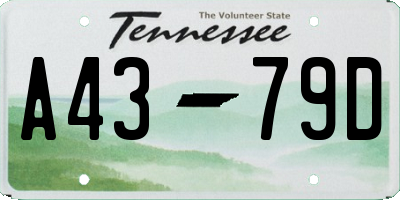TN license plate A4379D