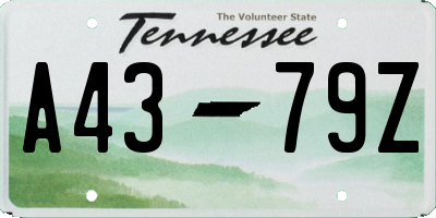 TN license plate A4379Z