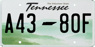 TN license plate A4380F