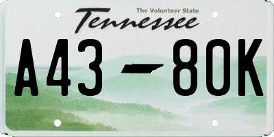 TN license plate A4380K