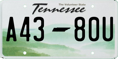 TN license plate A4380U