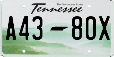 TN license plate A4380X