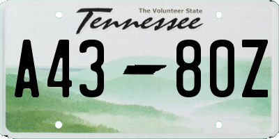 TN license plate A4380Z