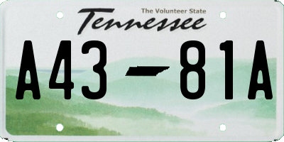 TN license plate A4381A