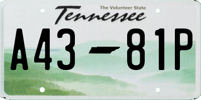 TN license plate A4381P