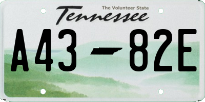 TN license plate A4382E