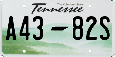 TN license plate A4382S