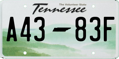 TN license plate A4383F