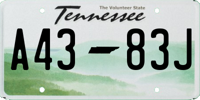 TN license plate A4383J