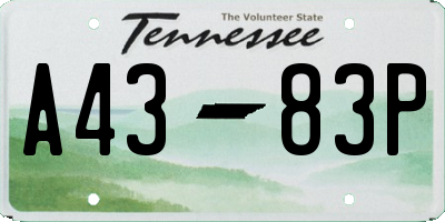 TN license plate A4383P