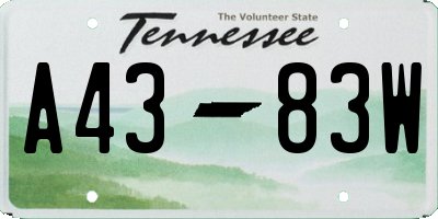 TN license plate A4383W