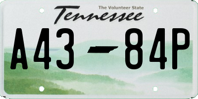TN license plate A4384P