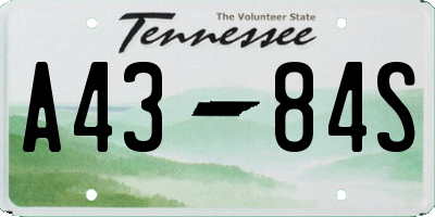 TN license plate A4384S