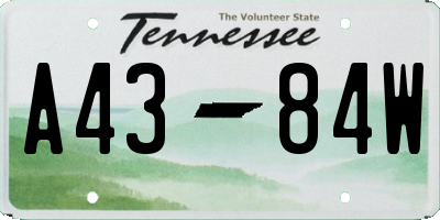 TN license plate A4384W