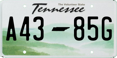 TN license plate A4385G