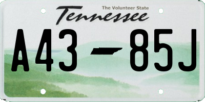 TN license plate A4385J