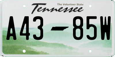 TN license plate A4385W