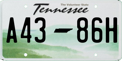 TN license plate A4386H