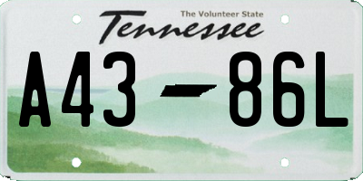 TN license plate A4386L