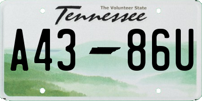 TN license plate A4386U