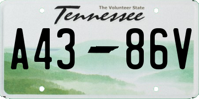 TN license plate A4386V