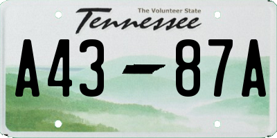 TN license plate A4387A